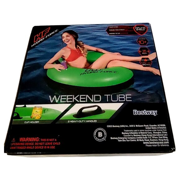 Hydro Force Bestway Weekend Swim Tube Inflatable Green 40" Diameter Aquatic Fun - Picture 2 of 9